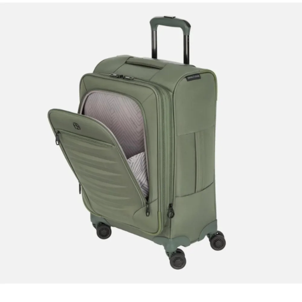 SWISSGEAR Opulence 21 Inch Expandable Spinner Carry On Luggage Green